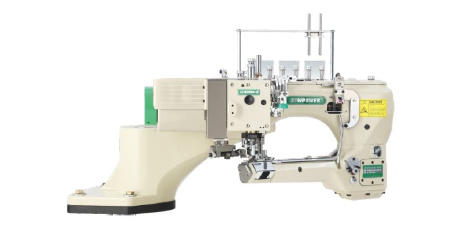 SP-740AMG-02-460-G2H-GX-ETK-VD/DS Stepping-rail auto thread-trimming high-speed feed-off-the-arm type four needle six-thread flat-seaming sewing machine